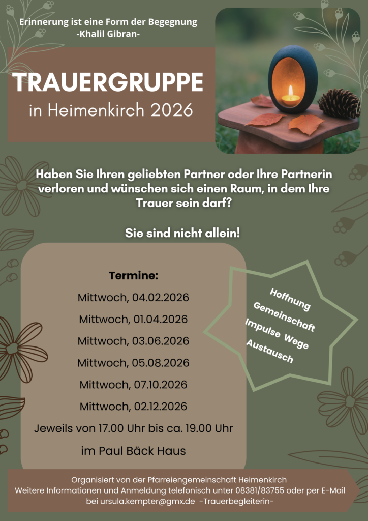 Trauergruppe in Heimenkirch: Das sind die Termine für 2026
